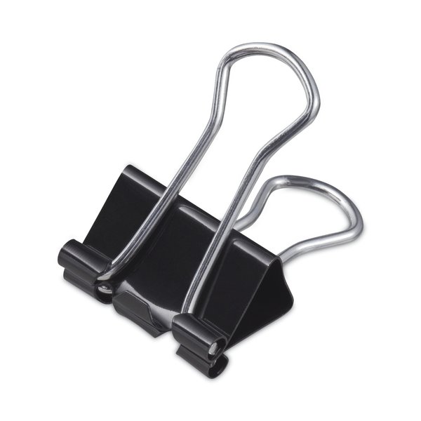 Universal Binder Clips in Dispenser Tub, Small, Black/Silver, PK40 UNV11140